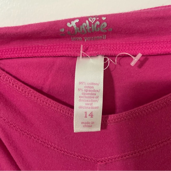Justice Vibrant Pink Kids Leggings Size 14 Girls - Picture 2 of 3